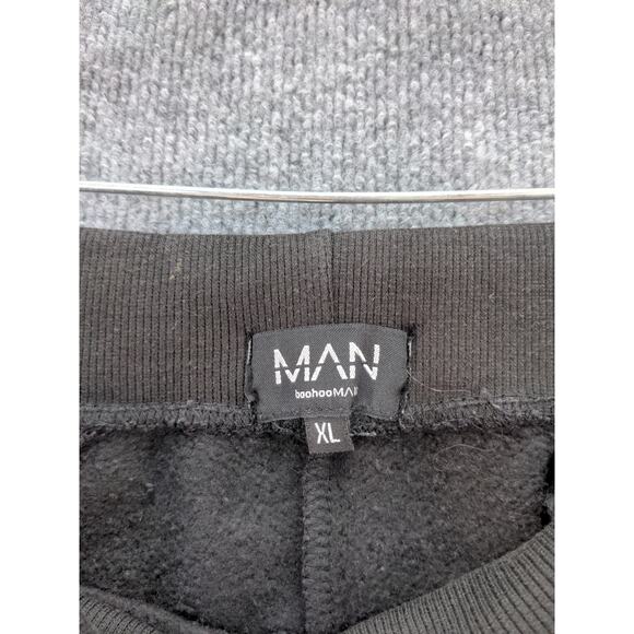 Mens BooHoo MAN Athletic Jogger Pants Size XL Black & Red Logo - Picture 10 of 12